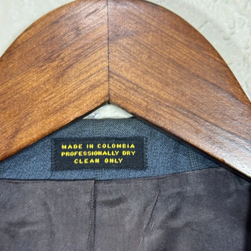 Oscar de la‎ Renta Sport Coat Blazer 44L Blue Wool Old Money Vtg 80s 90s Luxury